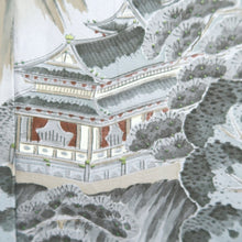 Load image into Gallery viewer, Men's Juban Blueish Gray Landscape Silk #10660C5