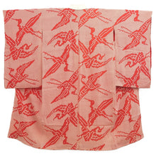 Load image into Gallery viewer, Juban Vintage(1950-1980) Red Crane Birds Silk #10363F4