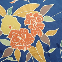 Load image into Gallery viewer, Haori Jacket Blue Floral pattern Silk #10940F1