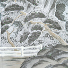 Load image into Gallery viewer, Men's Juban Blueish Gray Landscape Silk #10660C5