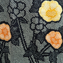 Load image into Gallery viewer, Haori Jacket Vintage(1950-1980) Black Shibori Peony Silk #10048C5