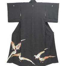 Load image into Gallery viewer, Tomesode Vintage(1950-1980) Black Bird Embroidery Silk #10401A1