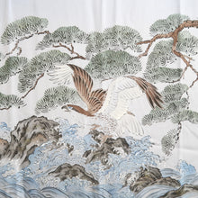 Load image into Gallery viewer, Men's Juban Blueish Gray Eagle Pine Tree Wave Silk #10870E4