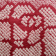 Load image into Gallery viewer, Haori Jacket Vintage(1950-1980) Red Full Shibori Peony Silk #10213E1