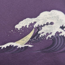 Load image into Gallery viewer, Haori Jacket Vintage(1950-1980) Purple Curling Wave Silk #10669C5