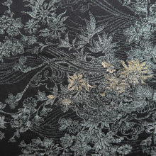 Load image into Gallery viewer, Haori Jacket Vintage(1950-1980) Black Silver Chrysanthemum Plum blossom Wave Silk #9878B3