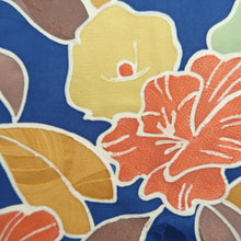 Load image into Gallery viewer, Haori Jacket Blue Floral pattern Silk #10940F1