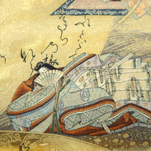 Load image into Gallery viewer, Fukuro Obi Gold Light Purple Genjimonogatari Heian Princess Silk BB340V9