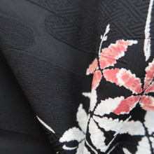 Load image into Gallery viewer, Haori Jacket Vintage(1950-1980) Black Flower Silk #9988C2