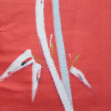 Load image into Gallery viewer, Kimono Vintage(1920-1950) Red Meisen Bamboo Silk #10765D4