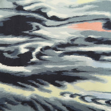 Load image into Gallery viewer, Kimono Vintage(1950-1980) Black Gray Storm Curling Wave Silk #10776D4