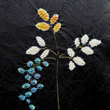 Load image into Gallery viewer, Haori Jacket Vintage(1950-1980) Black Shibori Flower Silk #9848B2