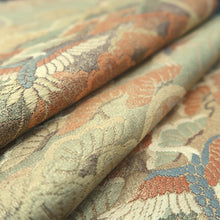 Load image into Gallery viewer, Fukuro Obi Gold Light Green Crane Birds Silk BB326V9