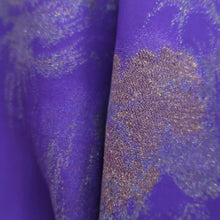Load image into Gallery viewer, Kimono Vintage(1950-1980) Purple Silver Gold Abstract art Silk #10253E3