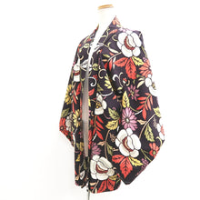 Load image into Gallery viewer, Haori Jacket Blackish Brown Floral pattern Silk #10941F1