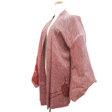 Load image into Gallery viewer, Haori Jacket Red Full Shibori Flower Silk #10710D2