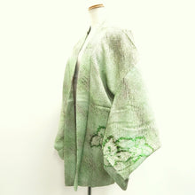 Load image into Gallery viewer, Haori Jacket Vintage(1950-1980) Light Green Full Shibori Flower Silk #10214E1
