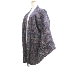 Load image into Gallery viewer, Haori Jacket Vintage(1950-1980) Blueish Black Shibori Bamboo Silk #10610C2