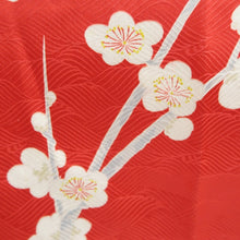 Load image into Gallery viewer, Juban Vintage(1950-1980) Red Plum blossom Silk #10502B1