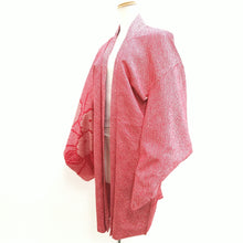 Load image into Gallery viewer, Haori Jacket Vintage(1950-1980) Red Shibori Peony Silk #10064D1
