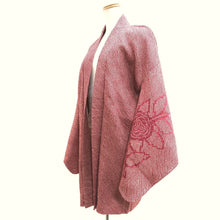 Load image into Gallery viewer, Haori Jacket Vintage(1950-1980) Light Red Shibori Peony Silk #10079D1