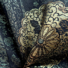 Load image into Gallery viewer, Haori Jacket Vintage(1950-1980) Black Gold Silver Chrysanthemum Silk #10820E1