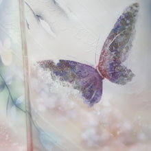 Load image into Gallery viewer, Kimono Blue Butterfly Hand painted Silk #9665J3