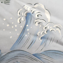 Load image into Gallery viewer, Men's Juban Blueish Gray Eagle Pine Tree Wave Silk #10870E4