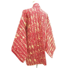 Load image into Gallery viewer, Haori Jacket Vintage(1950-1980) Red Pale Yellow Full Shibori Silk #10831E2