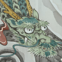 Load image into Gallery viewer, Men's Juban Vintage(1950-1980) Gray Dragon Curling Wave Silk #10445A3