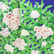 Load image into Gallery viewer, Furisode Blue Green Camellia Tall Silk #10322F1