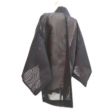 Load image into Gallery viewer, Haori Jacket Vintage(1950-1980) Black Red Sheer Maple Leaf Silk #10961F3