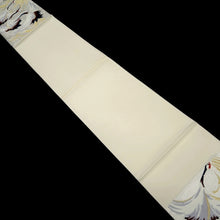 Load image into Gallery viewer, Fukuro Obi Vintage(1950-1980) White Silver Gold Crane Birds Silk BB319V8