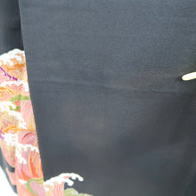 Load image into Gallery viewer, Tomesode Black Wave Tall Silk #10390F5