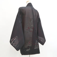 Load image into Gallery viewer, Haori Jacket Vintage(1950-1980) Black Sheer Botanical Silk #10891E4