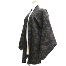Load image into Gallery viewer, Haori Jacket Vintage(1950-1980) Black Gold Flower Silk #10590C1