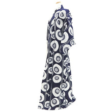 Load image into Gallery viewer, Yukata Vintage(1950-1980) Navy Dragonfly Bangasa Umbrella Cotton #10483A5