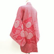 Load image into Gallery viewer, Haori Jacket Vintage(1950-1980) Red Shibori Peony Silk #10064D1