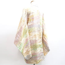 Load image into Gallery viewer, Haori Jacket Vintage(1950-1980) Blue Green Pink Abstract art Silk #9894B3