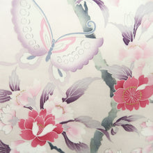 Load image into Gallery viewer, Furisode Pink Butterfly Floral pattern Tall Silk #11080A5