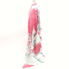 Load image into Gallery viewer, Furisode Vintage(1950-1980) Pink Butterfly Tall Silk #9604H4