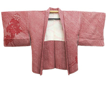 Load image into Gallery viewer, Haori Jacket Red Full Shibori Flower Silk #10710D2