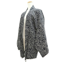 Load image into Gallery viewer, Haori Jacket Vintage(1950-1980) Black Full Shibori botanical Silk #10801D5