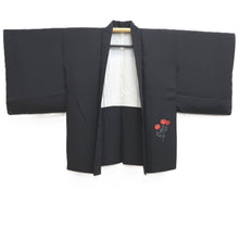 Load image into Gallery viewer, Haori Jacket Black Chrysanthemum Silk #10670C5