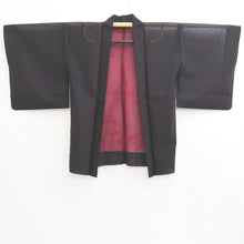 Load image into Gallery viewer, Haori Jacket Vintage(1950-1980) Black Sheer Botanical Silk #10891E4