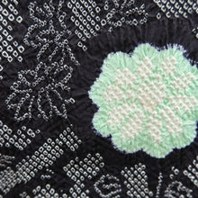 Load image into Gallery viewer, Haori Jacket Vintage(1950-1980) Black Full Shibori Chrysanthemum Silk #10920E5