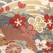 Load image into Gallery viewer, Furisode Red White Gold Noshi Peony Tall Silk #9696J4