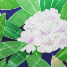 Load image into Gallery viewer, Furisode Blue Green Camellia Tall Silk #10322F1