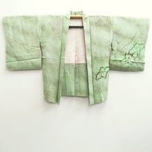 Load image into Gallery viewer, Haori Jacket Vintage(1950-1980) Light Green Full Shibori Flower Silk #10214E1