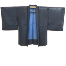 Load image into Gallery viewer, Haori Jacket Vintage(1950-1980) Blue Black Sheer Arabesque Damask Silk #10911E5